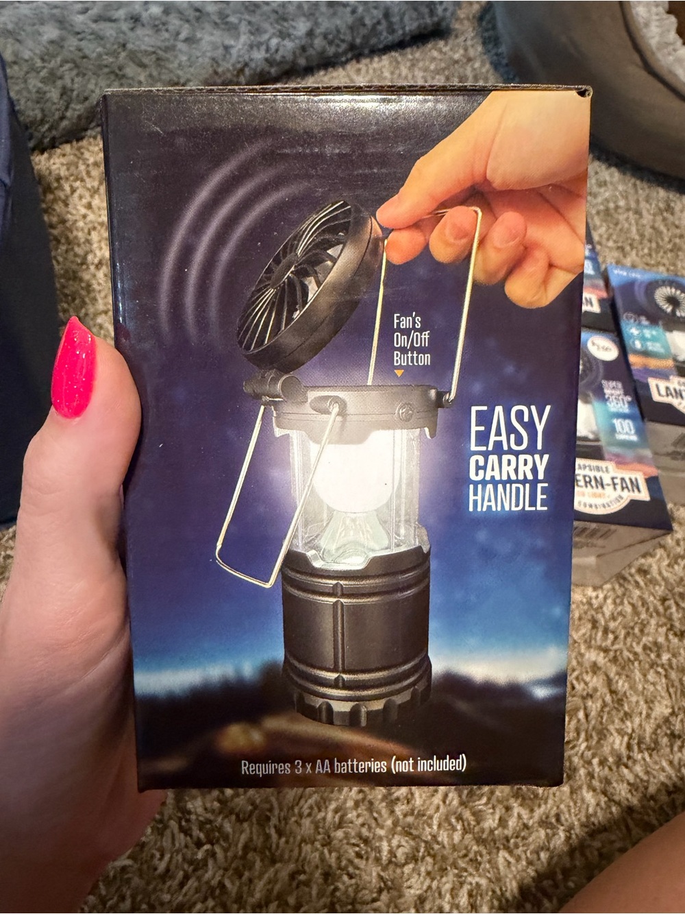 5 Collapsible Lantern with Built-In Fan - Black